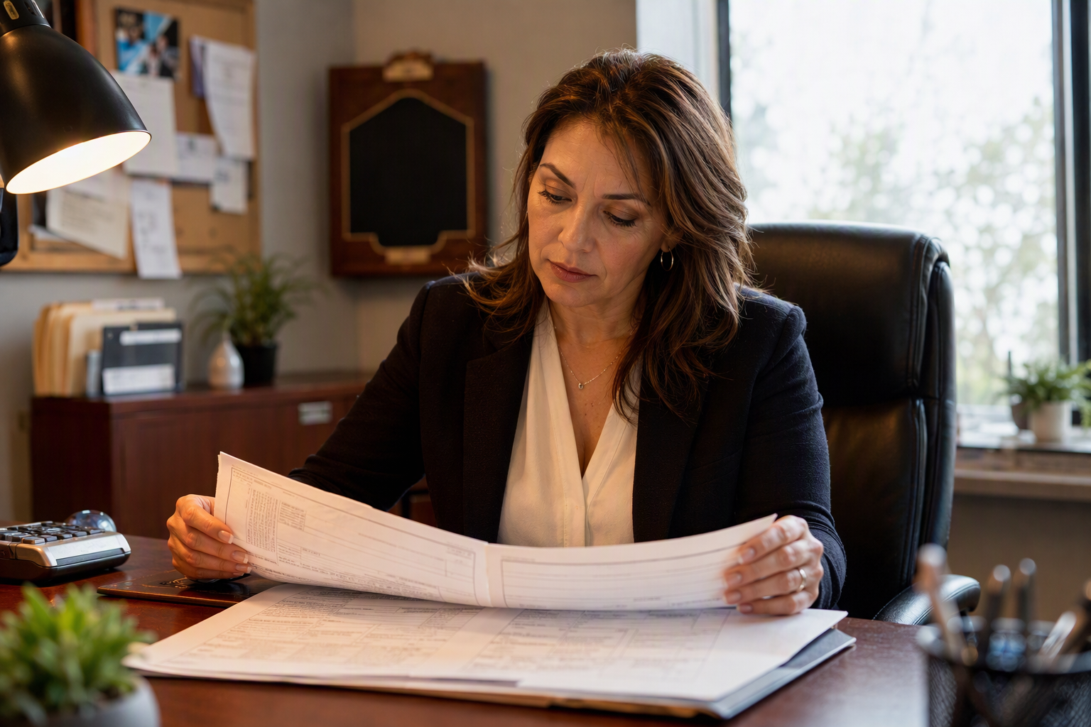 Building manager reviewing annual elevator inspection permit and compliance schedule for California elevator maintenance services requirements in Signal Hill CA