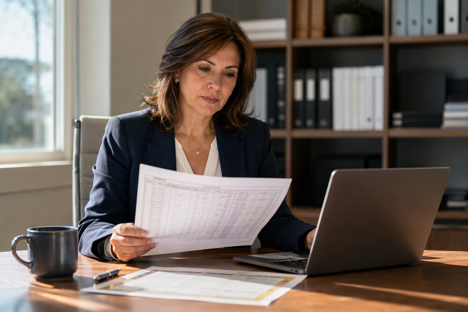 Property manager reviewing elevator compliance documentation and Cal/OSHA inspection certificate after elevator breakdown incident in Orange County, CA